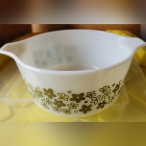 Vtg Pyrex #474-B 1.5 Qt. Spring Blossom/Crazy Daisy Round Casserole NO LID